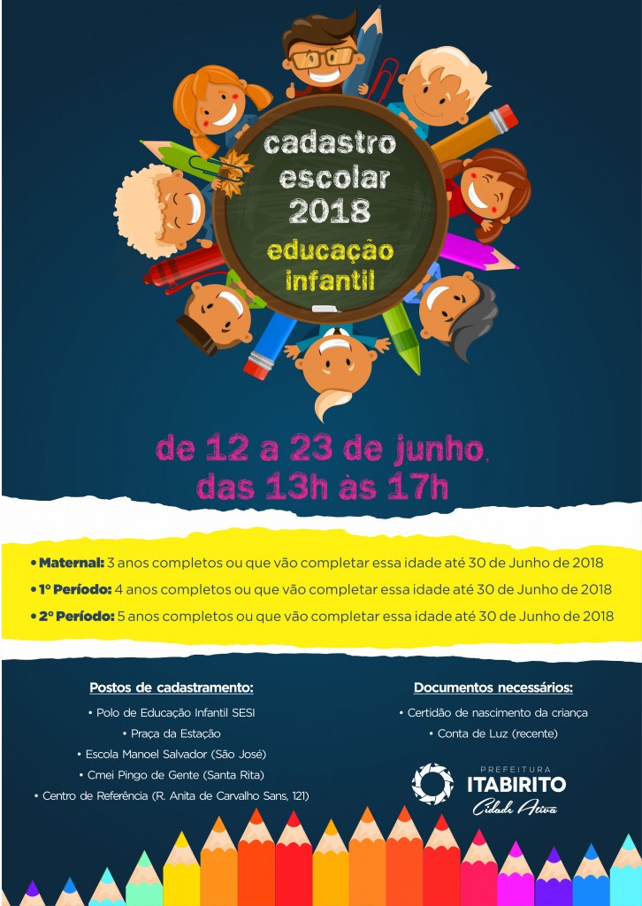 Cartaz_Cadastramento Escolar 2018_Educação Infantil